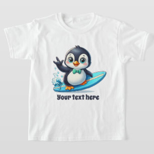 Camiseta Pinguim de verão divertido adiciona texto sem cará
