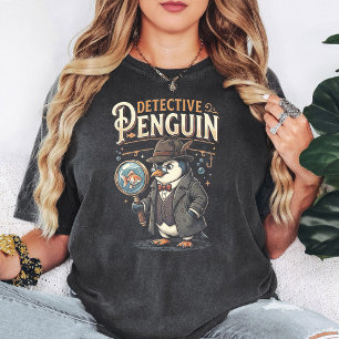 Camiseta Pinguim Detetive Estilo Vintage