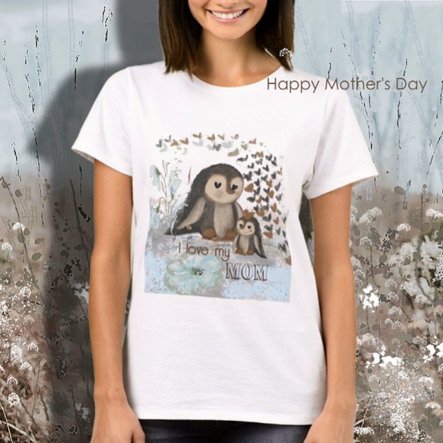 Camiseta Pinguim Dia de as mães feliz (Criador carregado)