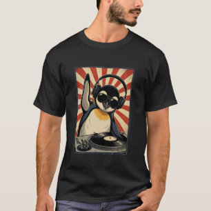 Camiseta Pinguim DJ Retro Legal Pinguins Engraçados Música