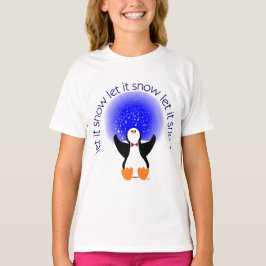 Camiseta Pinguim do globo da neve - deixe-o nevar!