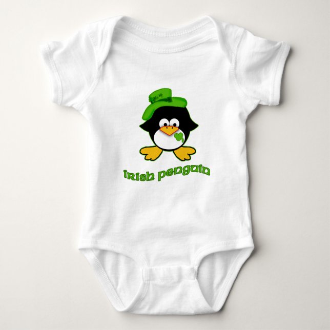 Camiseta Pinguim do irlandês do bebê (Frente)