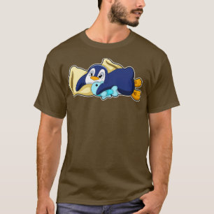 Camiseta Pinguim Dormindo com Travesseiro