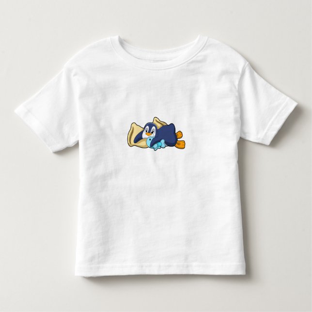 Camiseta Pinguim dormindo com Travesseiro (Frente)
