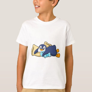 Camiseta Pinguim dormindo com Travesseiro