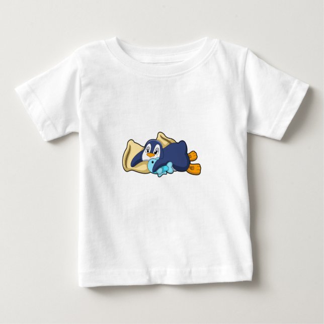 Camiseta Pinguim dormindo com Travesseiro (Frente)