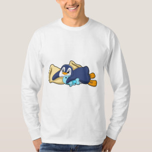 Camiseta Pinguim dormindo com Travesseiro