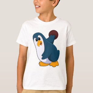 Camiseta Pinguim em Boliches com Bola de boliche