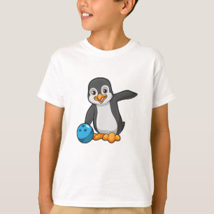 Camiseta Pinguim em Boliches com Bola de boliche