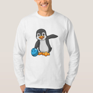 Camiseta Pinguim em Boliches com Bola de boliche