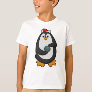 Camiseta Pinguim em Boliches com Bola de boliche