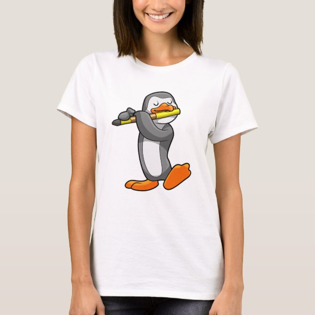 Camiseta Pinguim em Música com Flute (Frente)