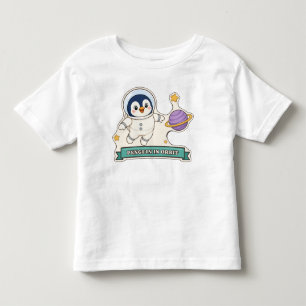 Camiseta Pinguim em Órbita Pinguim Astronauta Fofo