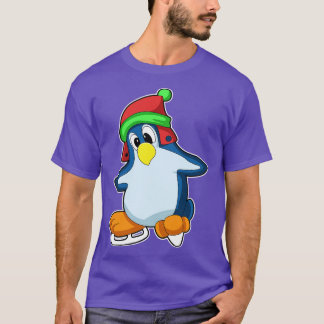 Camiseta Pinguim em patinação no gelo com skates de gelo 3