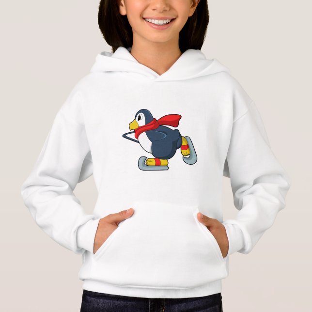 Camiseta Pinguim em patinagem de gelo com skates de gelo.PN (Frente)