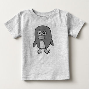 Camiseta Pinguim em Tons de Cinza