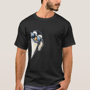 Camiseta Pinguim Engraçado e Legal com Óculos de Sol Espian