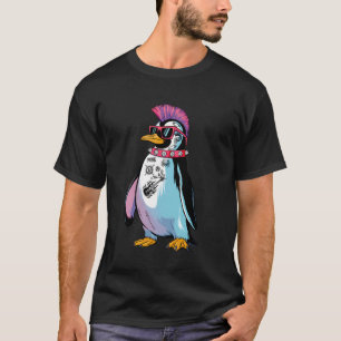 Camiseta Pinguim Engraçado Punk Rock Rocker de Pinguim Fant