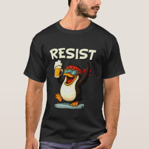 Camiseta Pinguim Engraçado Resiste