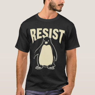 Camiseta Pinguim Engraçado Resiste Pinguins Legais Resistem
