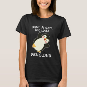 Camiseta Pinguim Engraçado Só Uma Menina Que Ama Pinguim