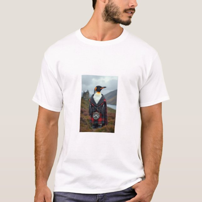 Camiseta Pinguim escocês em um kilt (Frente)