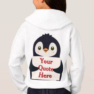 Camiseta Pinguim feliz segurando um sinal para personalizar