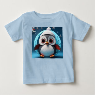 Camiseta Pinguim Fofo com Olhos Grandes Pronto Para Camadas