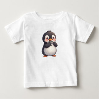 Camiseta Pinguim Fofo com Peixe