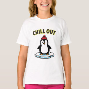 Camiseta Pinguim Fofo de Inverno no Gelo – Descontraia o Na