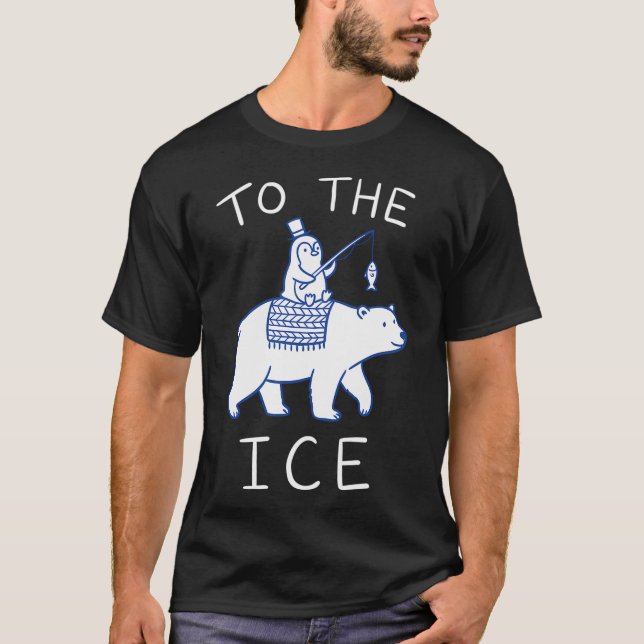 Camiseta Pinguim Fofo Montado em Urso Polar (Frente)