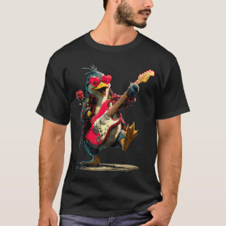Camiseta Pinguim Fofo Tocando Guitarra Guitarrista Animal