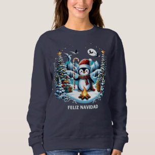 Camiseta Pinguim-Gato-de-inverno