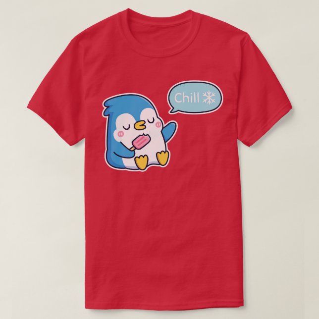 Camiseta Pinguim Gelado Com Psicha Respira (Frente do Design)