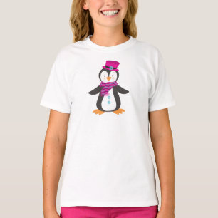 Camiseta Pinguim Gelado, Pinguim Com Chapéu, Pinguim Com Sc