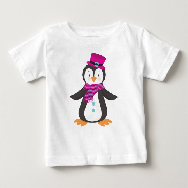 Camiseta Pinguim Gelado, Pinguim Com Chapéu, Pinguim Com Sc (Frente)