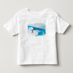 Camiseta pinguim-gentoo, Pygoscelis Papua, saltando