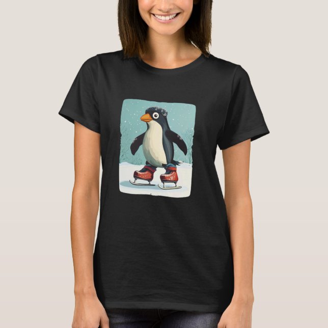 Camiseta Pinguim jogado em Calçados de patinação Gráfico pa (Frente)