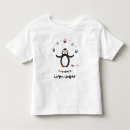 Camiseta Pinguim malabarizando cupcakes com pouco nome do a