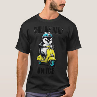 Camiseta Pinguim Místico Pilotando Scooter Amarelo Brilhant