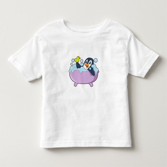 Camiseta Pinguim na Banheira com Pato (Frente)