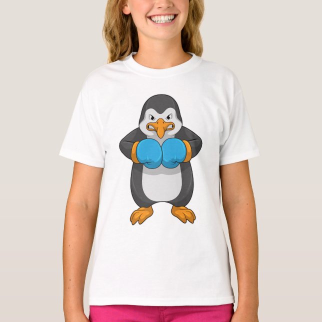 Camiseta Pinguim na caixa com luvas in a box (Frente)