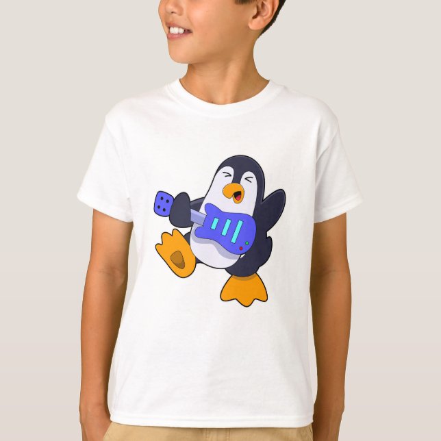 Camiseta Pinguim na Música com Violão (Frente)