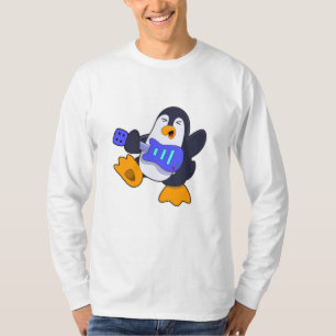 Camiseta Pinguim na Música com Violão