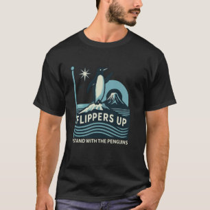 Camiseta Pinguim Nadadeiras Acima Eu Fico Com Os Pinguins E