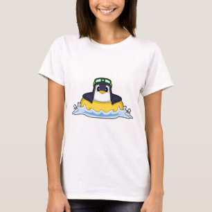 Camiseta Pinguim Natação Inflável bóia Verão