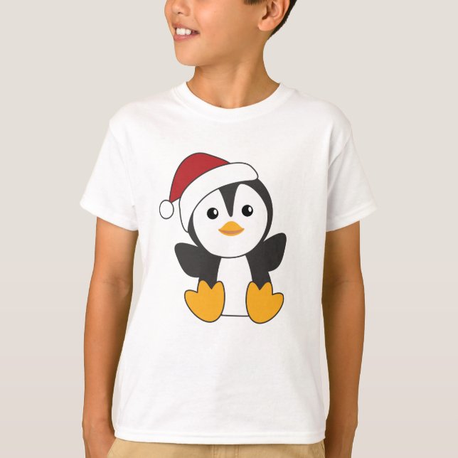 Camiseta Pinguim Natal Neve Pinguins de Pinguins (Frente)