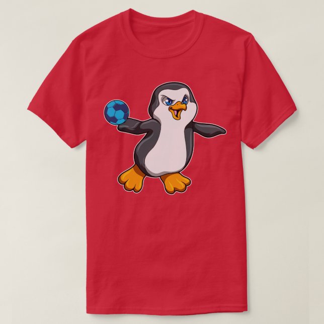 Camiseta Pinguim no Esporte com Andebol (Frente do Design)
