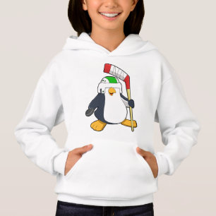 Camiseta Pinguim no hóquei no gelo com bastão de hóquei no 
