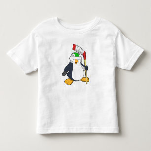 Camiseta Pinguim no hóquei no gelo com bastão de hóquei no 